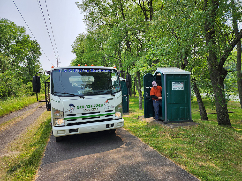 Portable Toilets being serviced